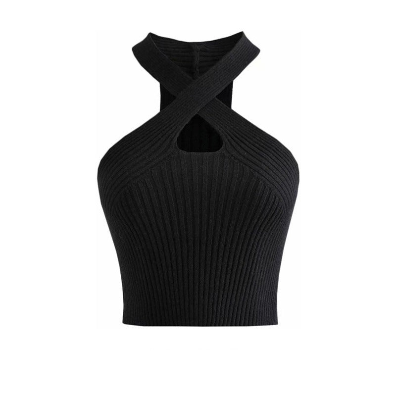 Women's Cross Cutout Strapless Halterneck Camisole