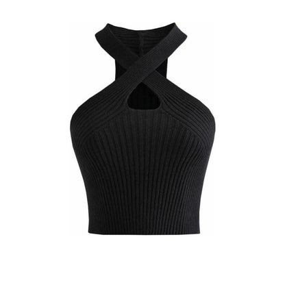 Women's Cross Cutout Strapless Halterneck Camisole